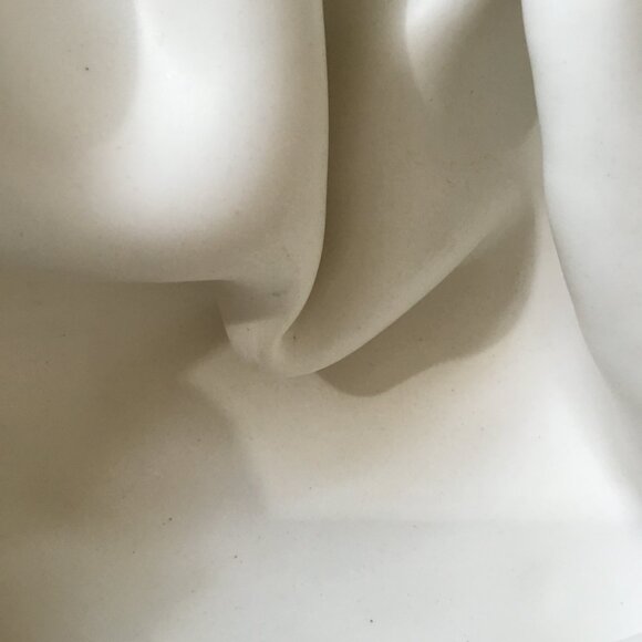 Alicja Ceramics White Bonnet Ruffled Organic Asymmetrical Handkerchief Bowl - Picture 13 of 16